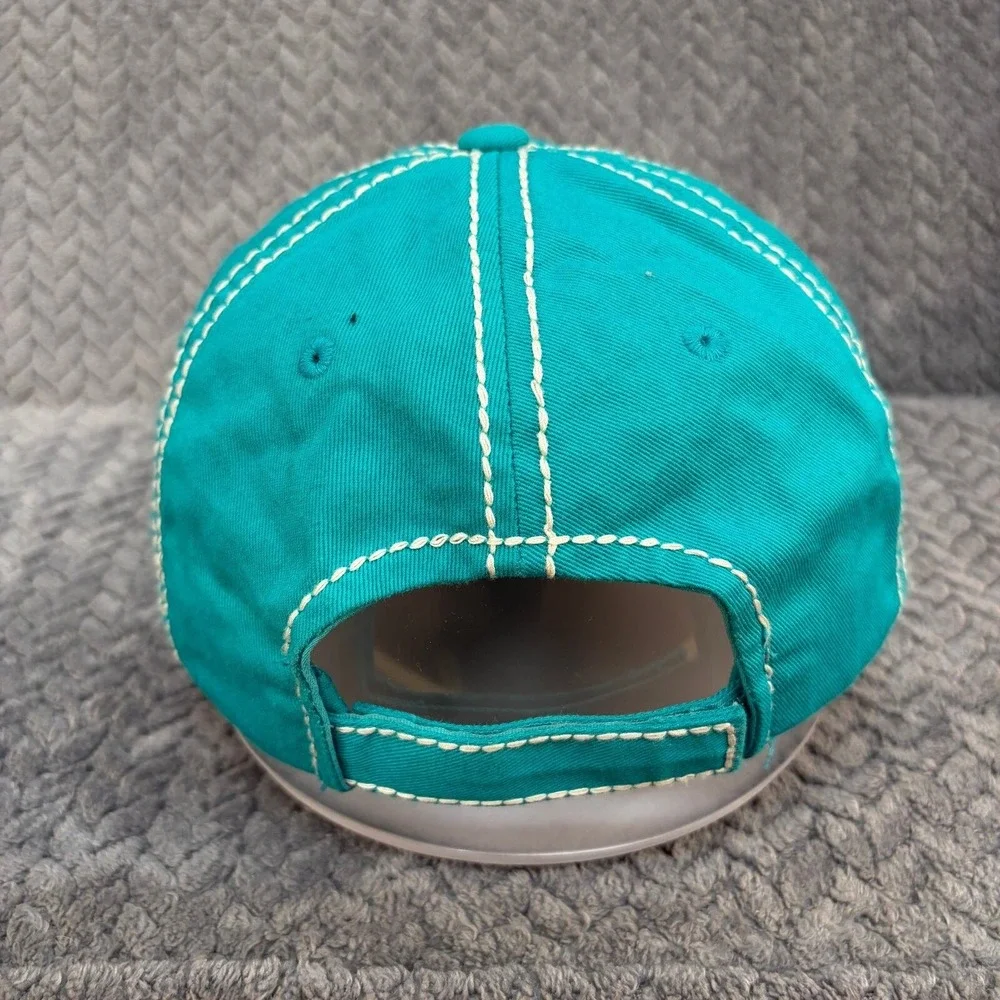 KBETHOS Vintage Faith Over Fear Adjustable OS Teal Gold Glitter Hat